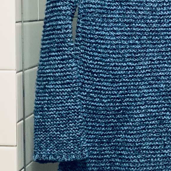 J.Jill Pure Jill Blue Knit Marled V-Neck Oversized Sweater Sz. M - Picture 7 of 8